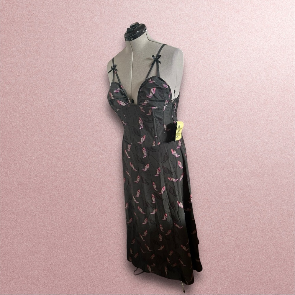 Corset Story green Floral Corset dress sz 28” (C2)